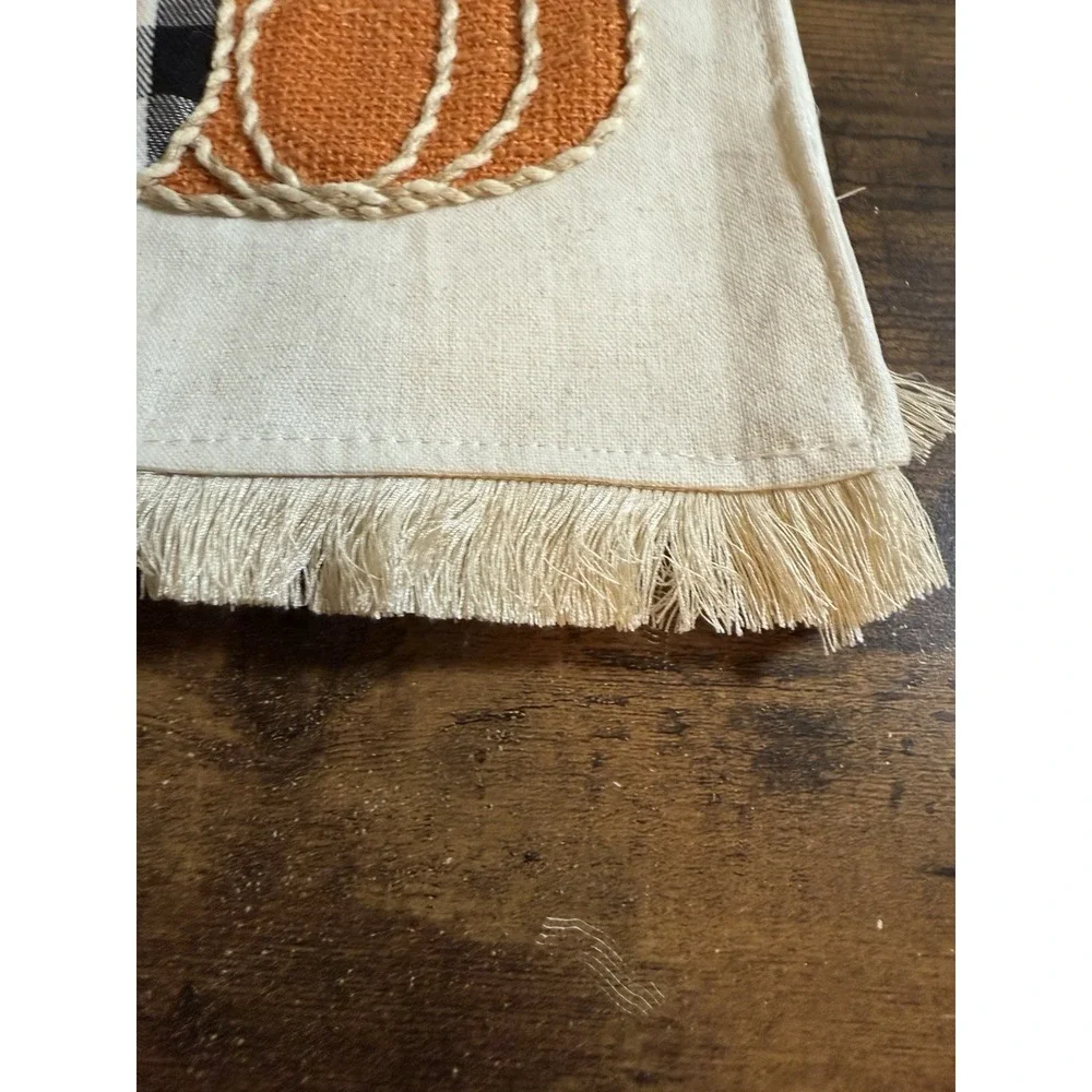 New‎ Fall table runner With pumpkins Size 13in X 72in. Off White.